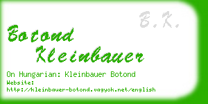 botond kleinbauer business card